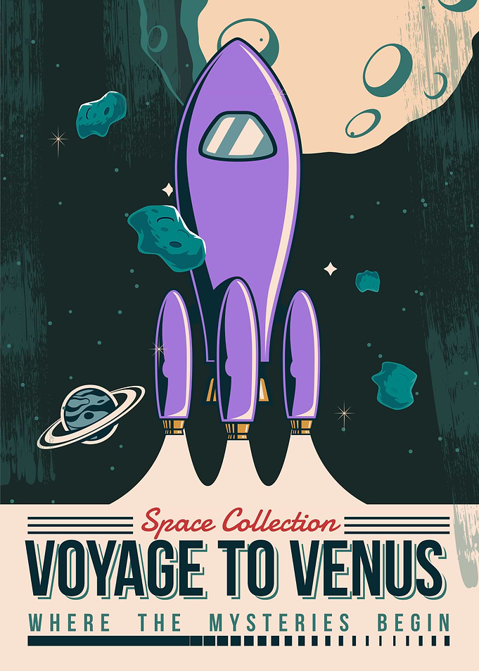 Voyage to Venus Space Travel Poster