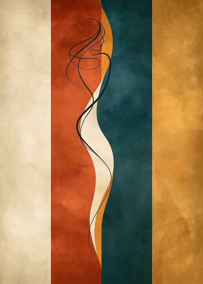 Abstract Minimalist Female Silhouette Art