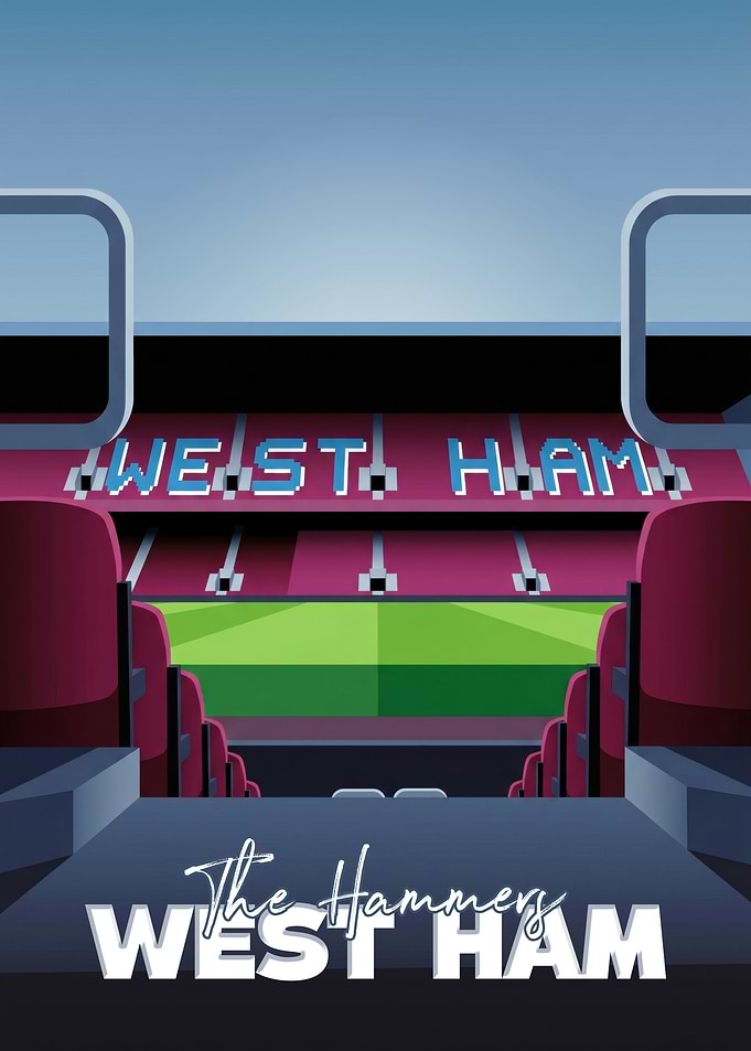 West Ham United Stadium Minimalist Art