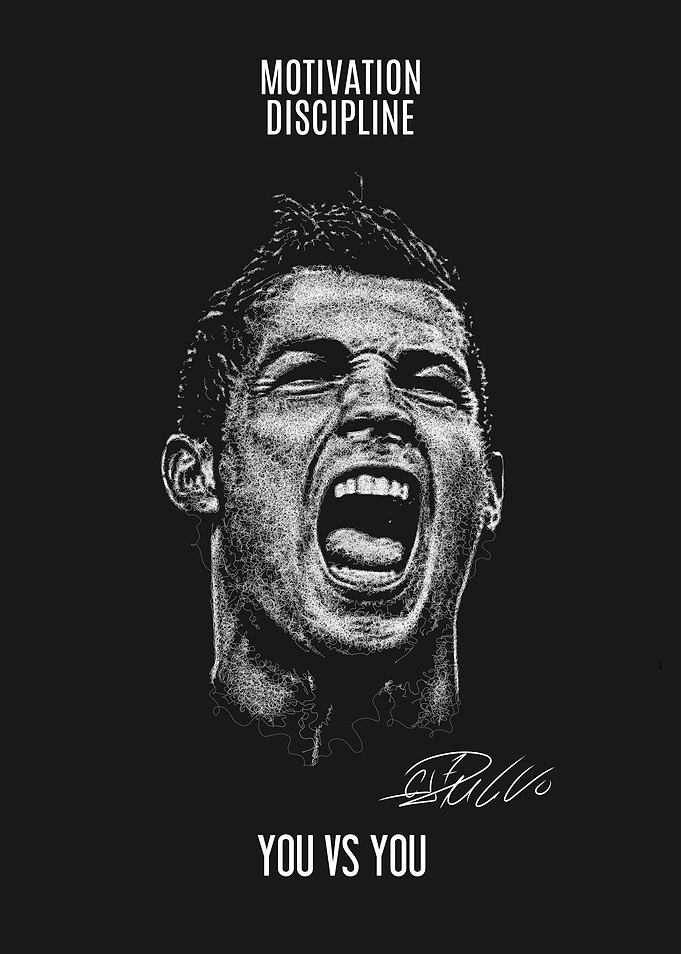 Scribble art of Cristiano Ronaldo Motivational Sports
