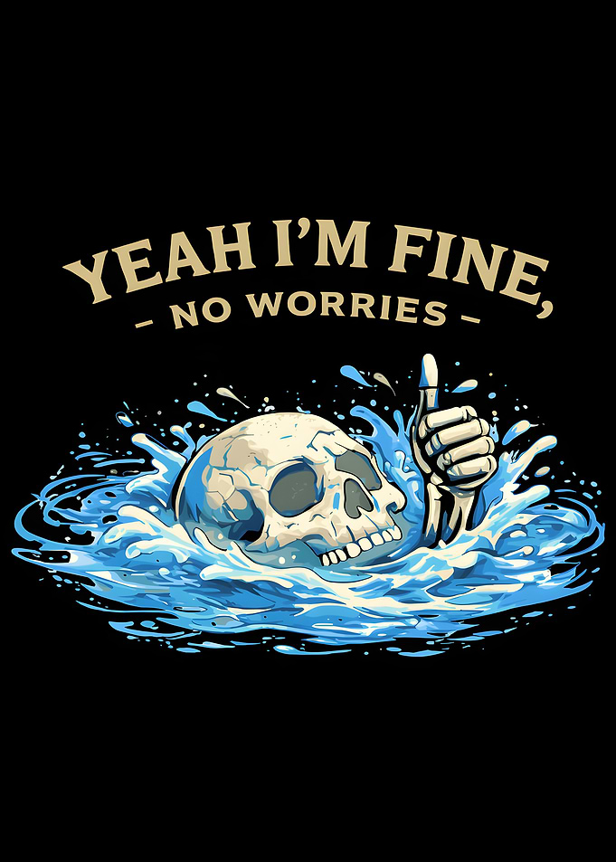 Yeah I'm Fine Skull Illustration