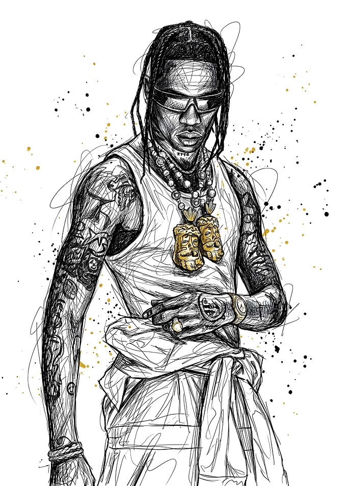 Travis Scott Sketch Portrait