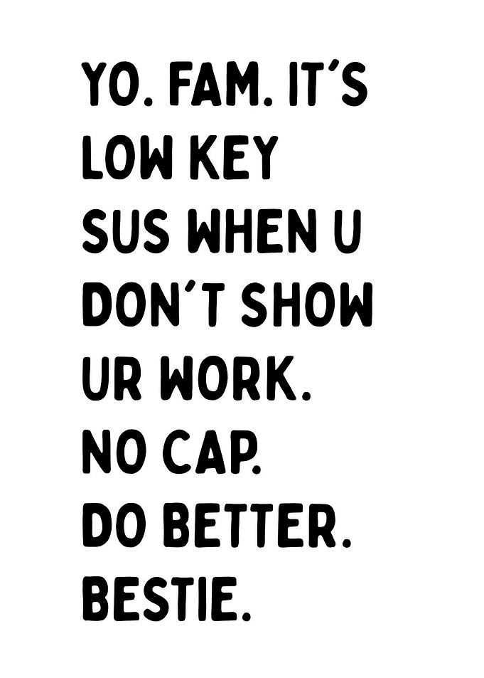 Funny Slang Educational Poster