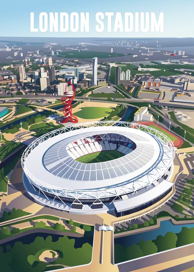 London Stadium Aerial View Poster
