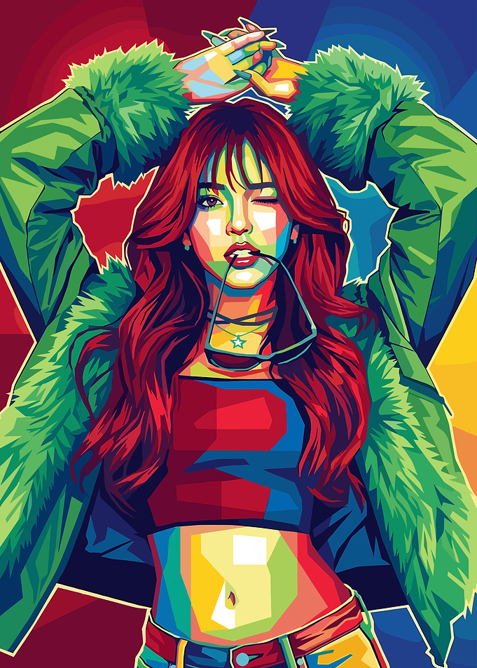 Pop Art Style Portrait of Woman