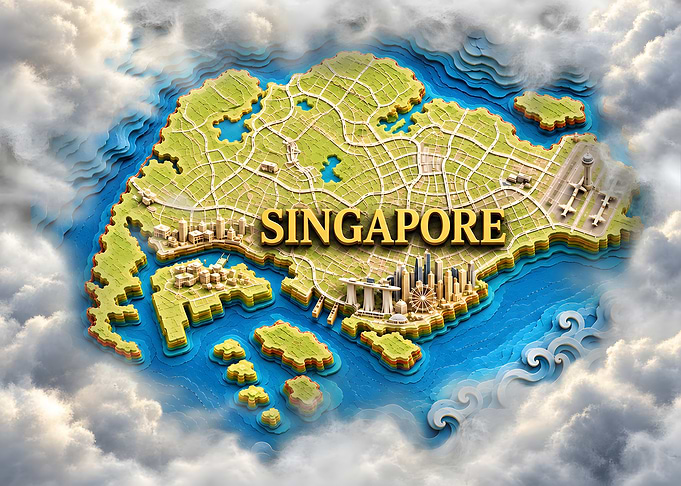 Singapore Garden City Paper Map