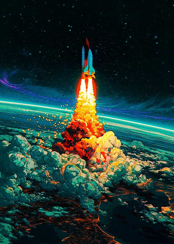 Space Shuttle Launching into Orbit