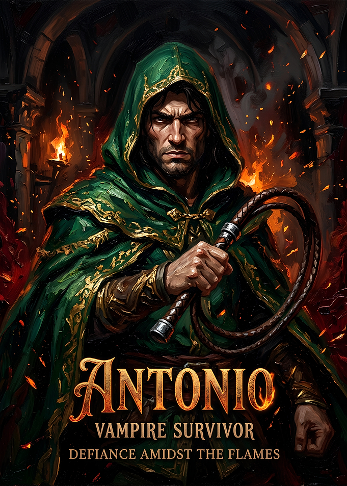 Antonio Vampire Survivor Fantasy Art