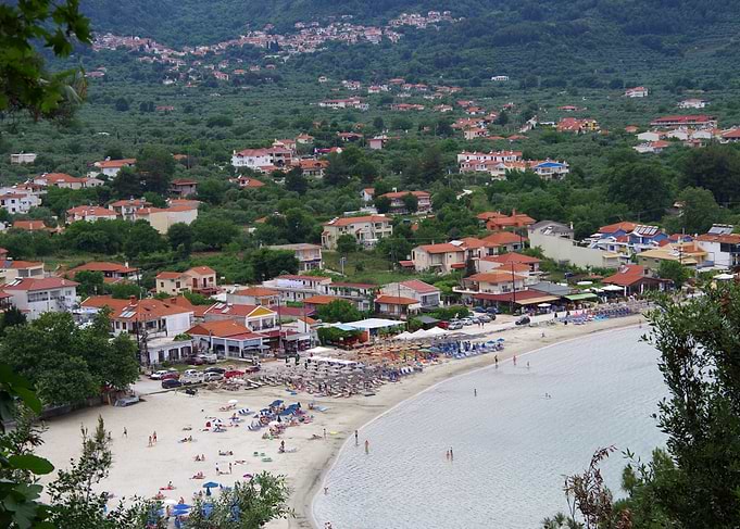 Coastal Village Beach Scene