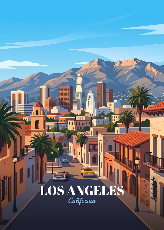 Los Angeles California Travel Poster