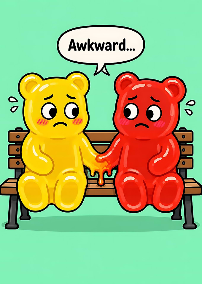 Awkward Gummy Bear Hand Holding