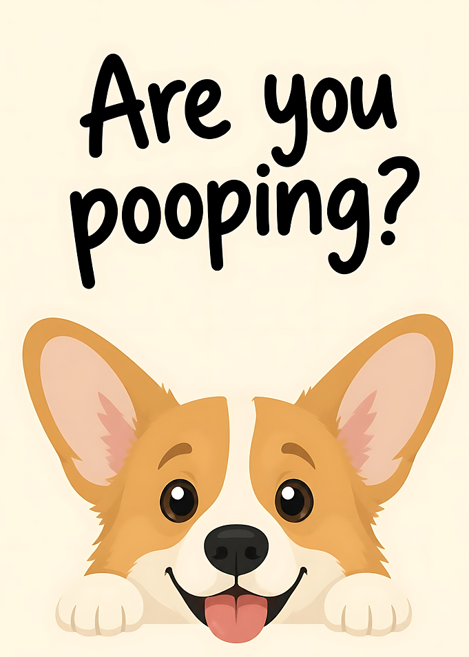 Funny Corgi Bathroom Wall Art