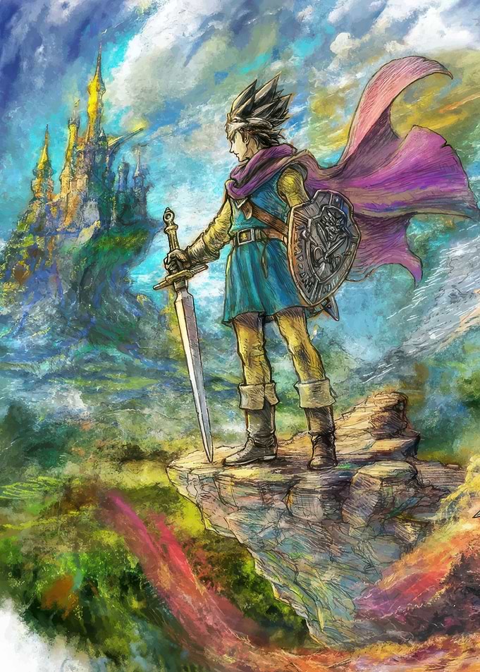 Dragon Quest Hero Standing on Cliff