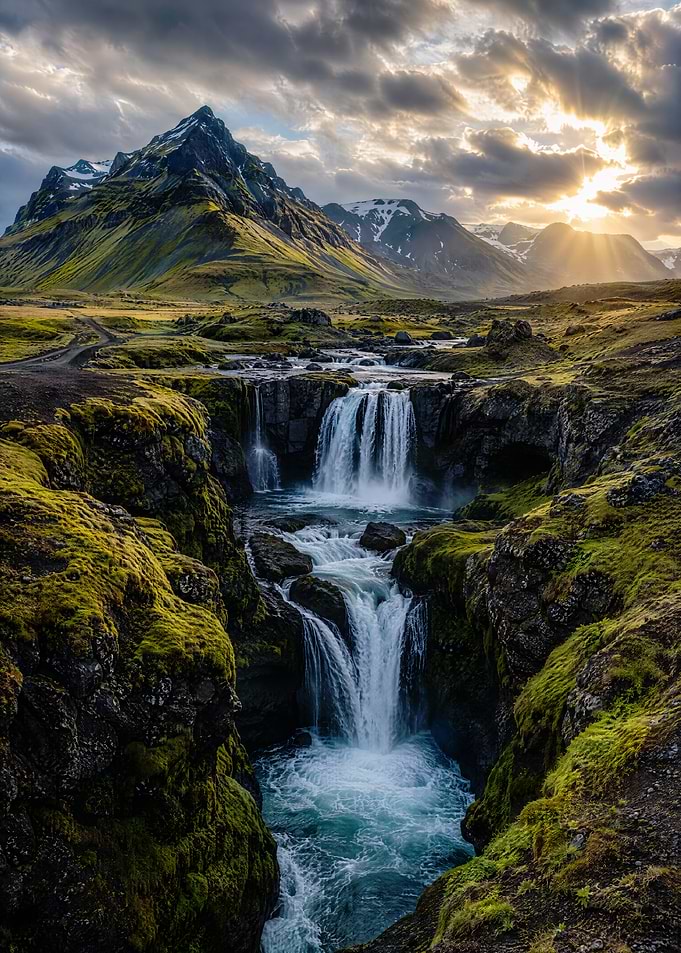 Icelandic Waterfall Landscape