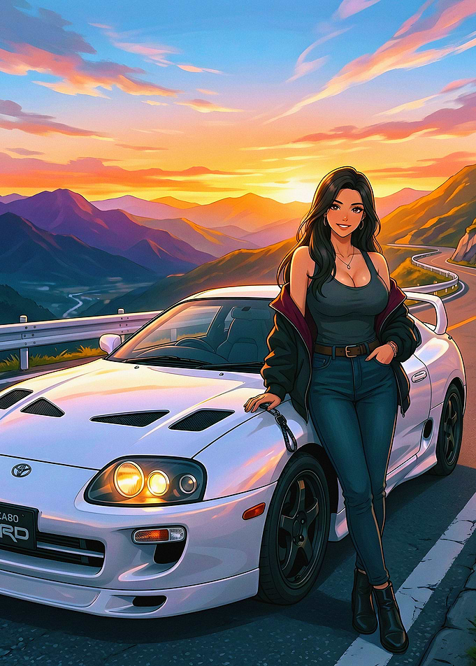 Woman Leaning on Supra