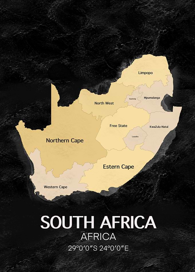 South Africa Provincial Map Poster
