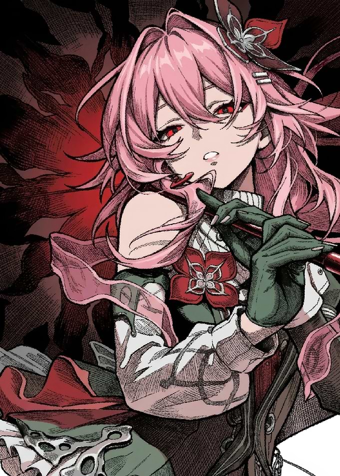 Anime Girl with Pink Hair
