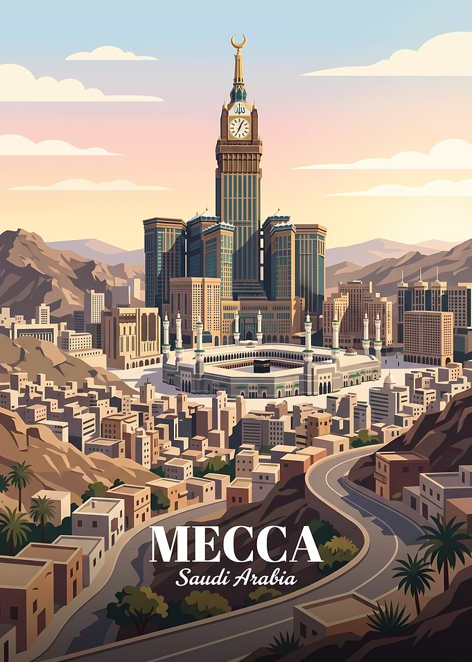 Mecca Saudi Arabia Travel Poster