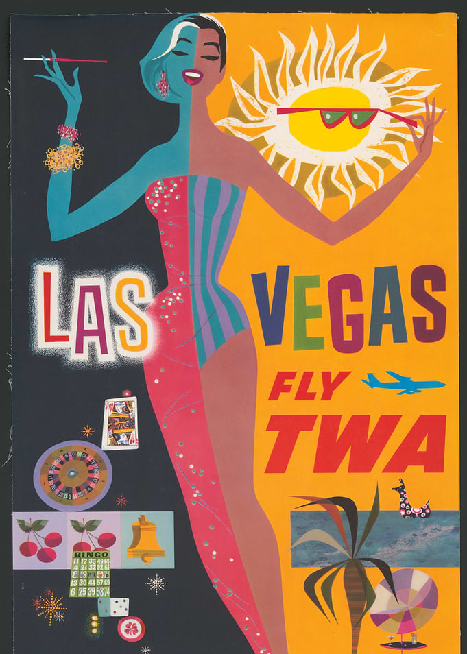 Vintage TWA Las Vegas Travel Poster