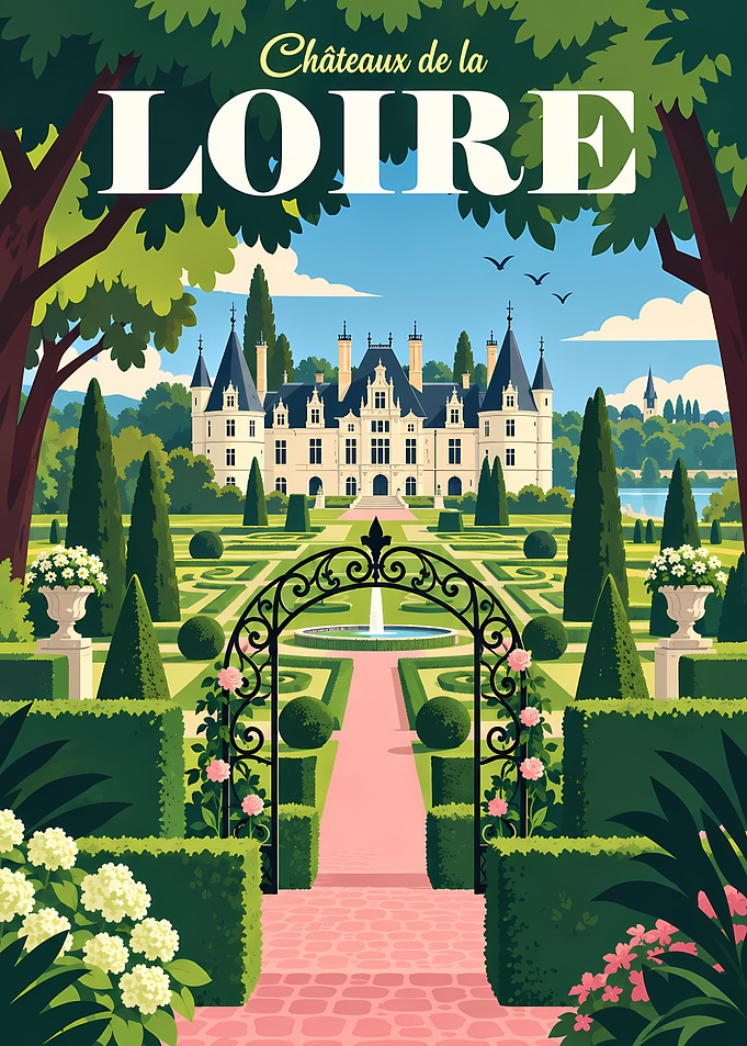 Chateaux de la Loire Travel Poster