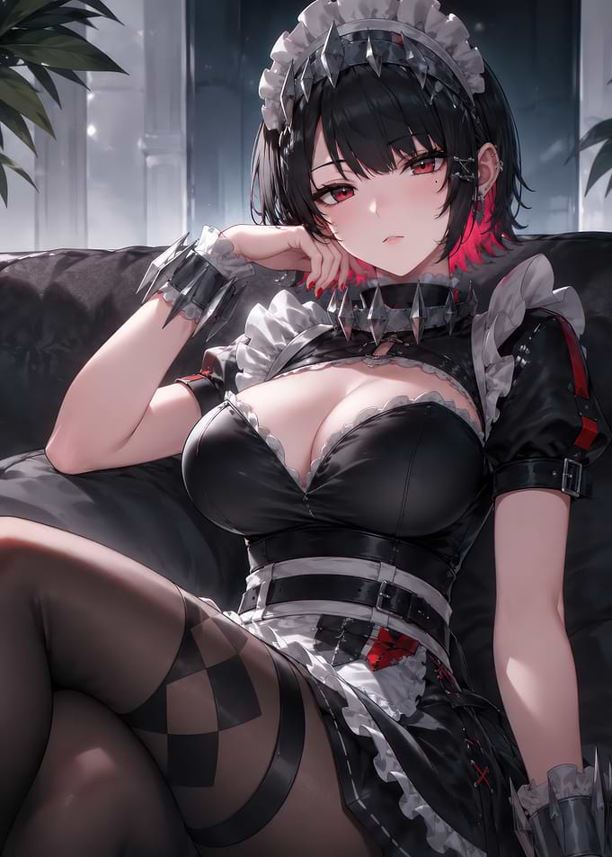 Gothic Maid Anime Character Portrait