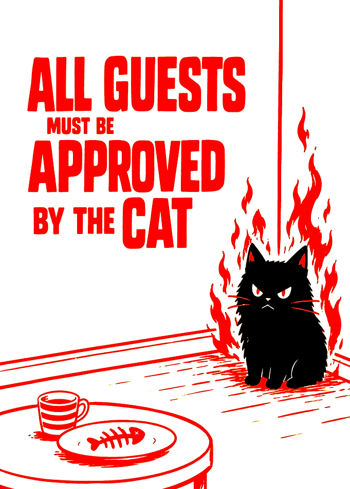 Cat Guest Approval Poster