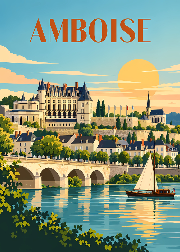 Vintage Travel Poster of Amboise France