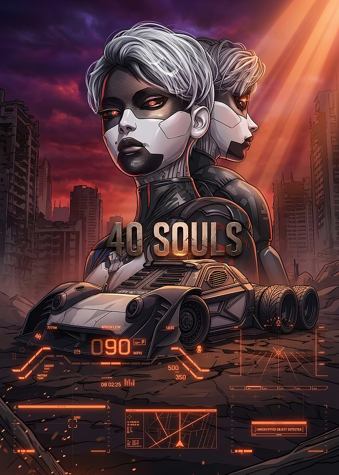 40 Souls Post-Apocalyptic game Poster