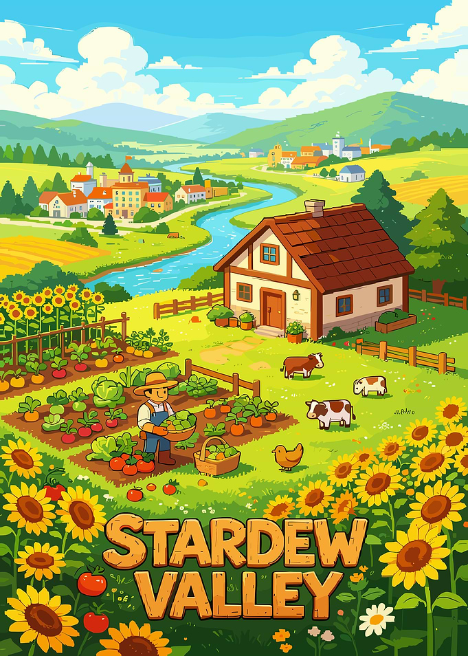 Stardew Valley Farm Life Illustration