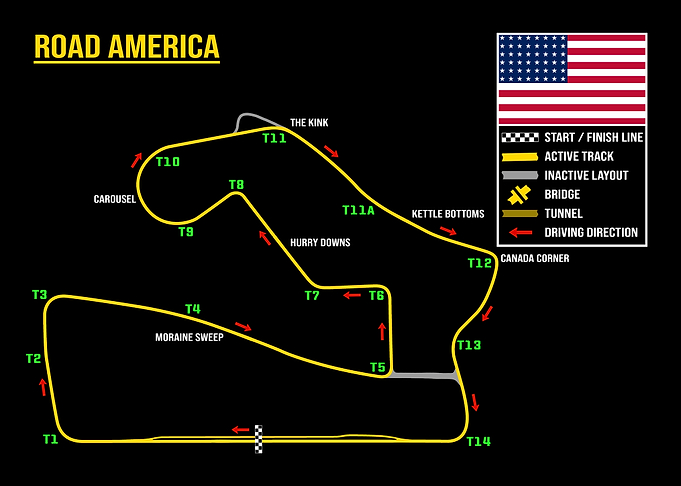 Road America Race Track Map