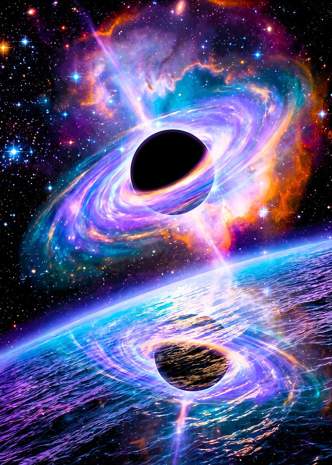 Black Hole Reflecting on Cosmic Ocean