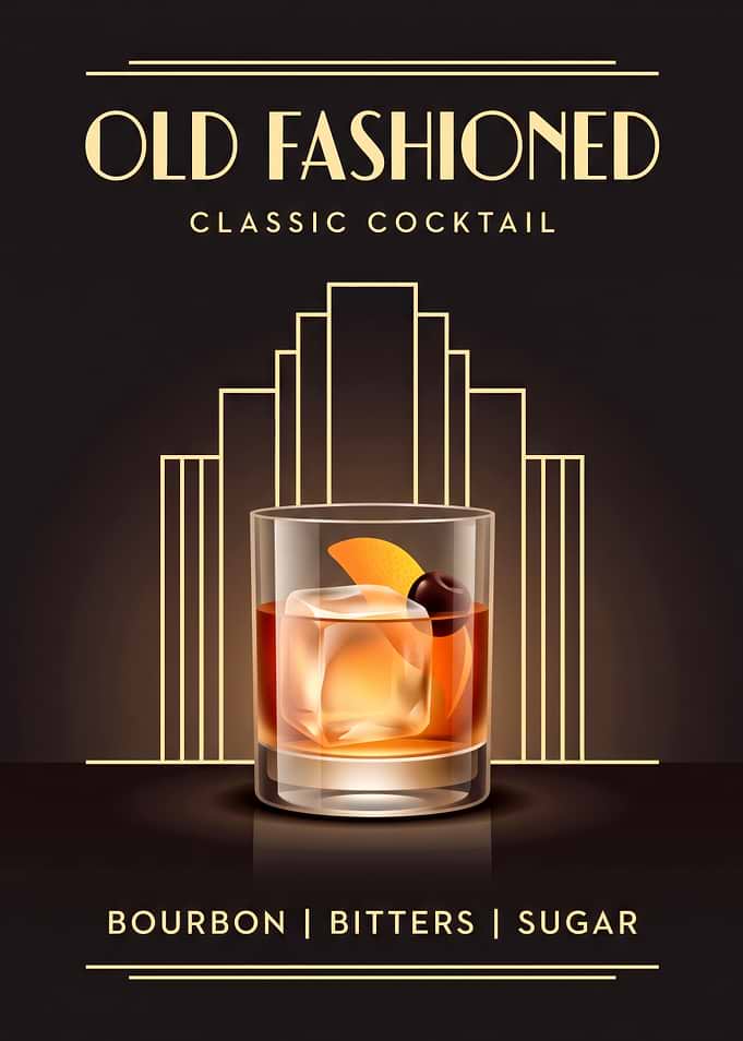 Old Fashioned Cocktail Art Print