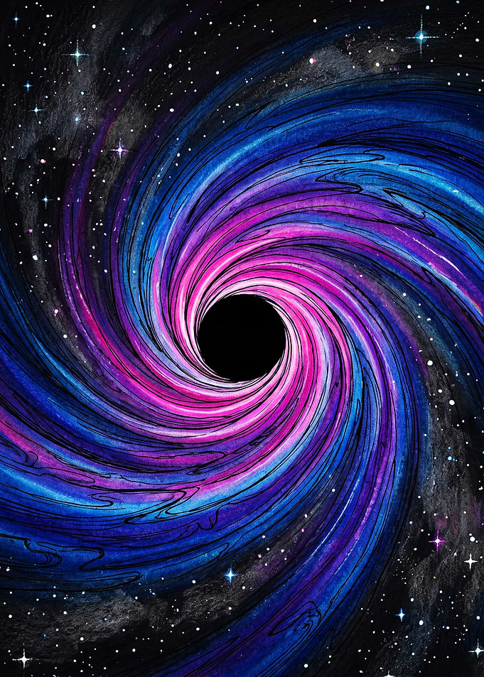 Vibrant Spiral Black Hole Illustration