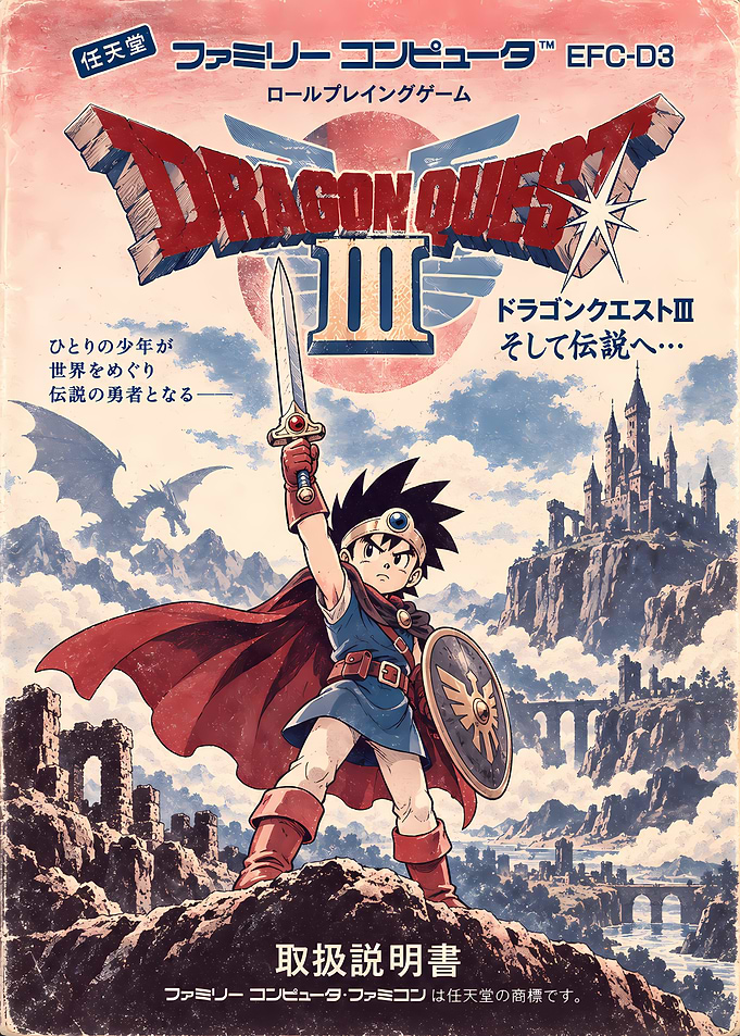Dragon Quest III Famicom Manual Cover