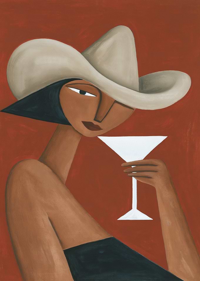 Elegant Minimalist Woman with Hat