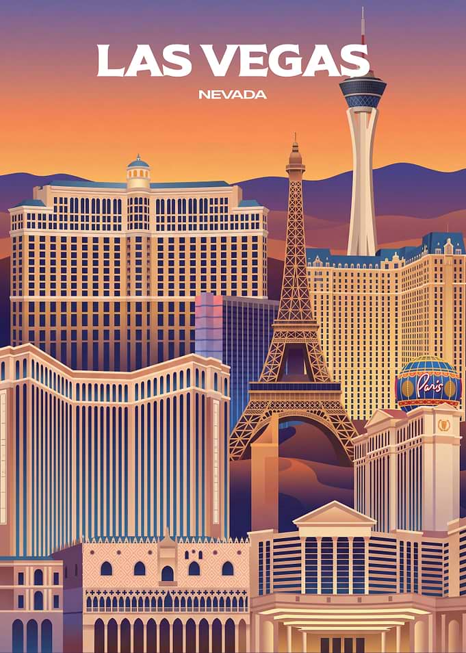 Las Vegas Skyline Travel Poster