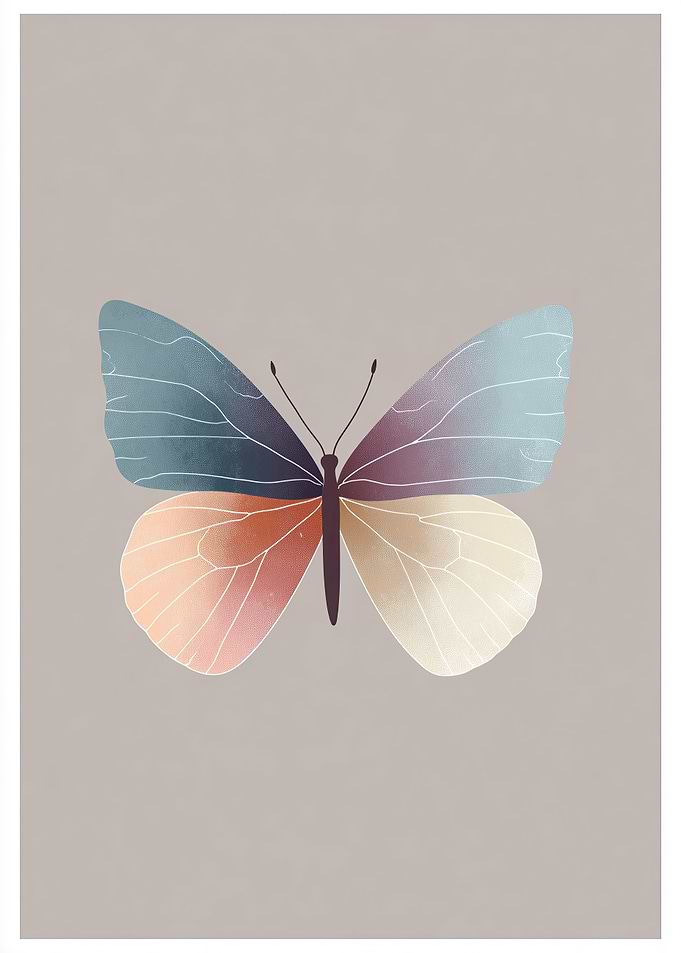 Minimalist Pastel Butterfly Wall Art
