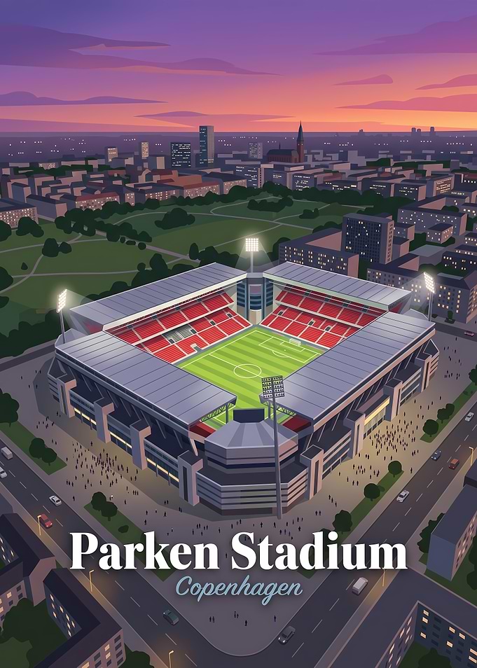 Parken Stadium Copenhagen Illustration