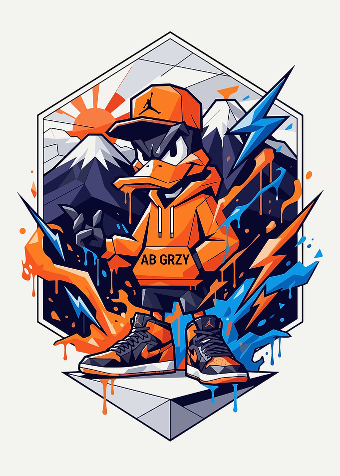Streetwear Duck Character Illustration