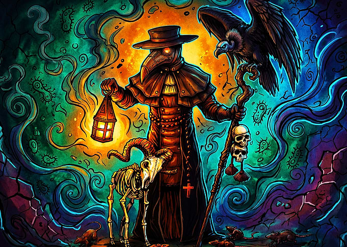 Plague Doctor Psychedelic Art