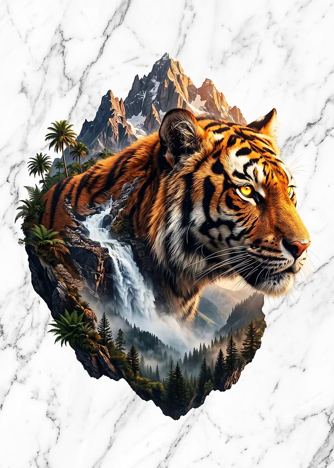 Tiger Mountain Landscape Double Exposure