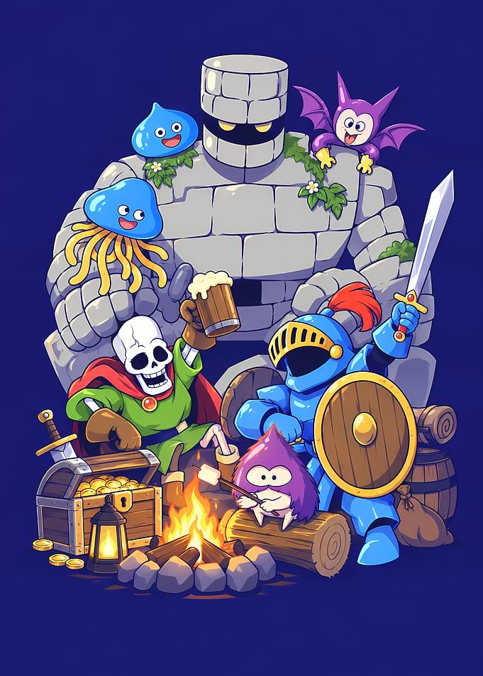 Dragon Quest Party Campfire Scene