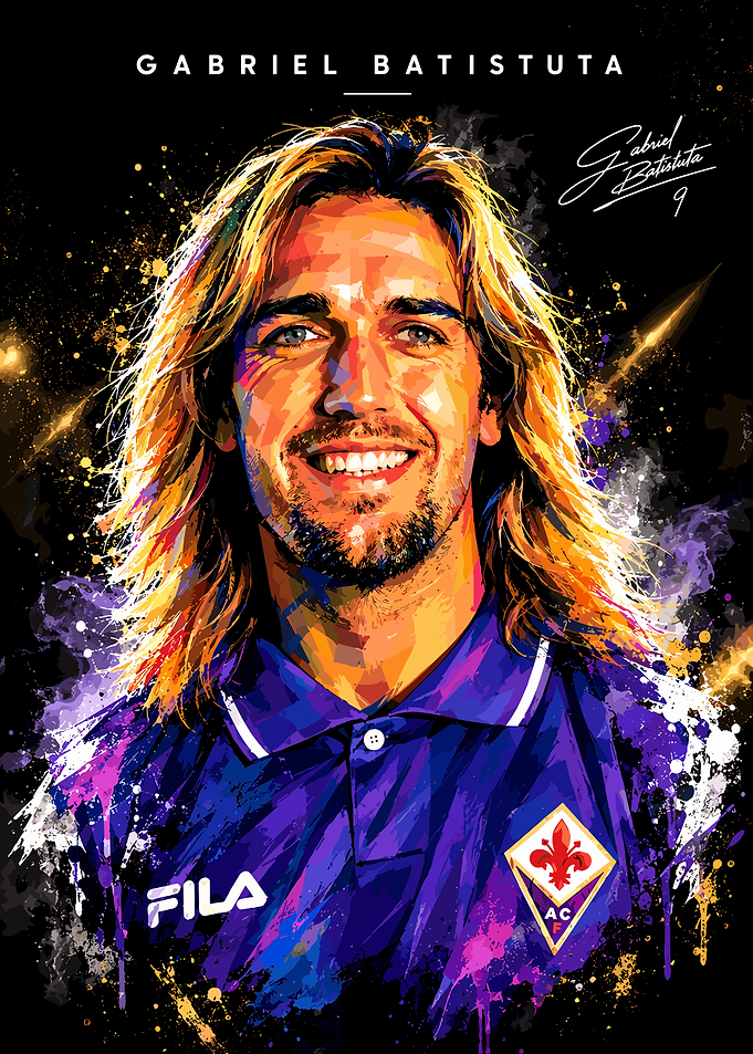 Gabriel Batistuta Fiorentina Digital Portrait