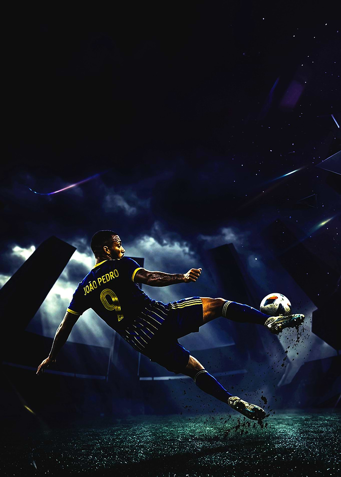 Joao Pedro Soccer Action Shot