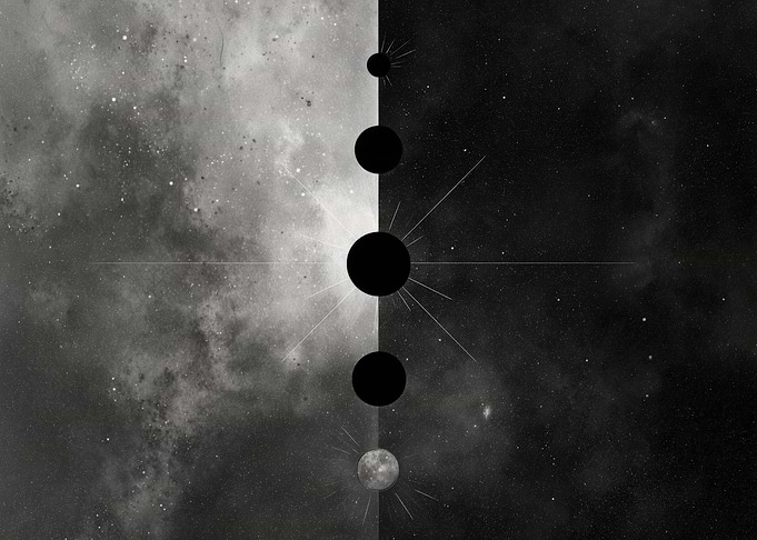 Celestial Alignment Minimalist Space Art