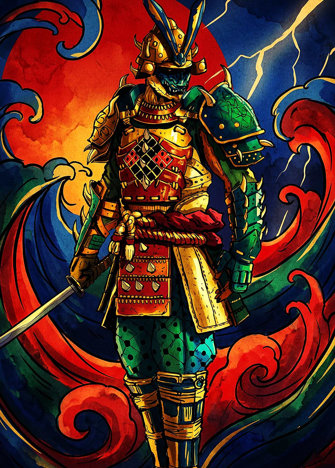 Samurai Warrior in Traditional Armor