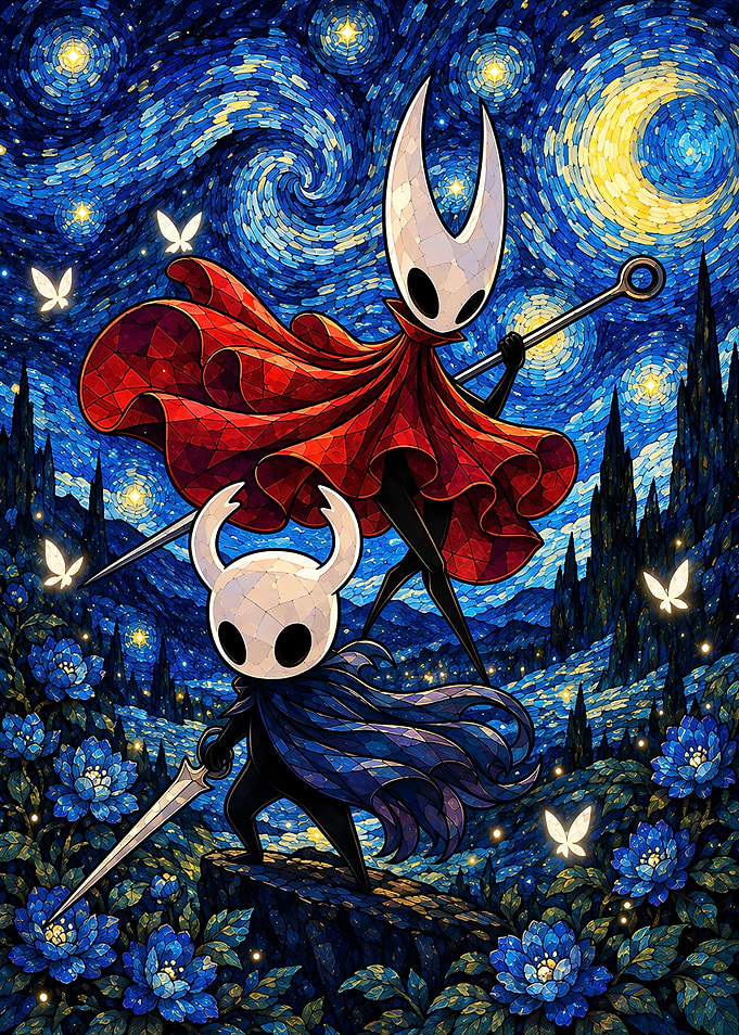 Hollow Knight Starry Night Fan Art