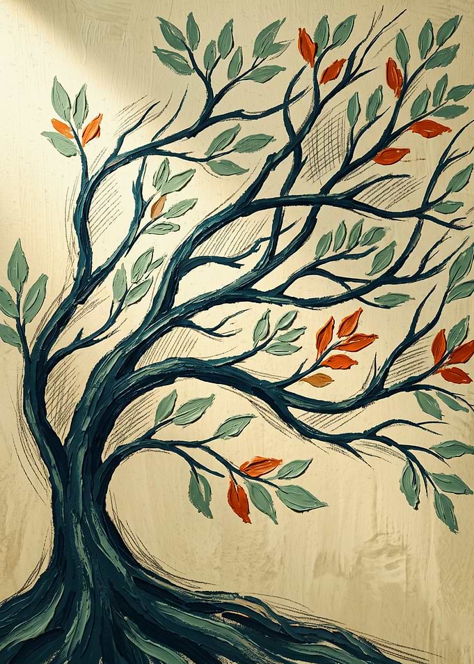 Tree Nature Art Abstract Oil Painting