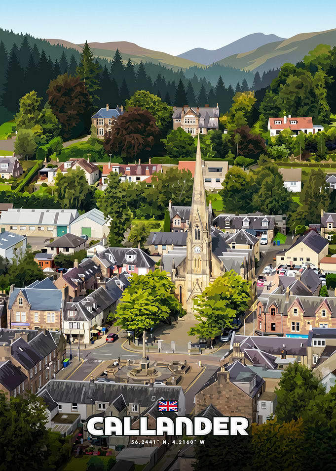 Callander Scotland Travel Poster