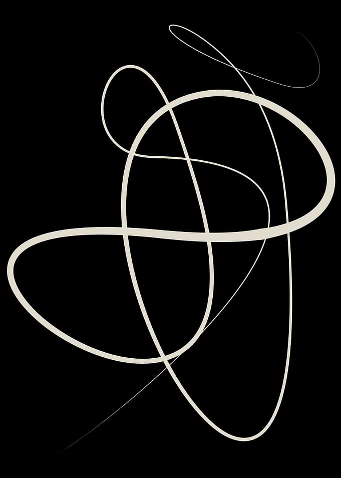 Minimalist Abstract White Line Art